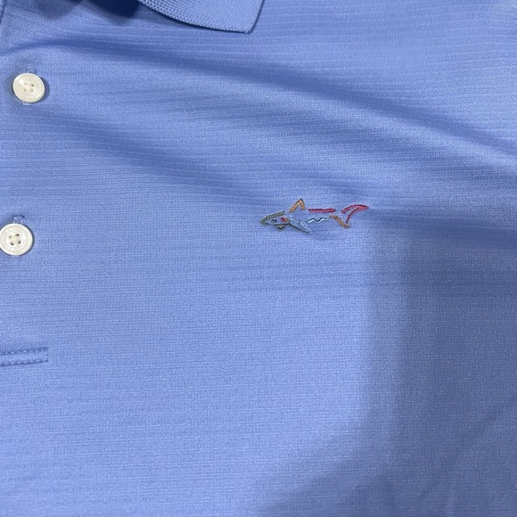 Greg Norman Polo Golf Shirt Men's Play Dry Performance Blue Large - Picture 2 of 4